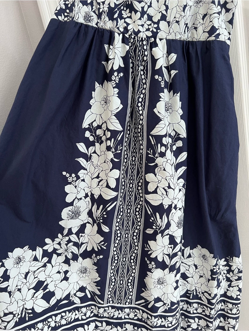London Times Navy and White Floral Maxi Dress - Picture 2 of 5